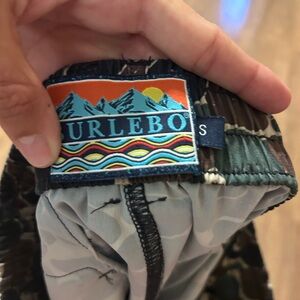 Men 7 inch camo colored shorts